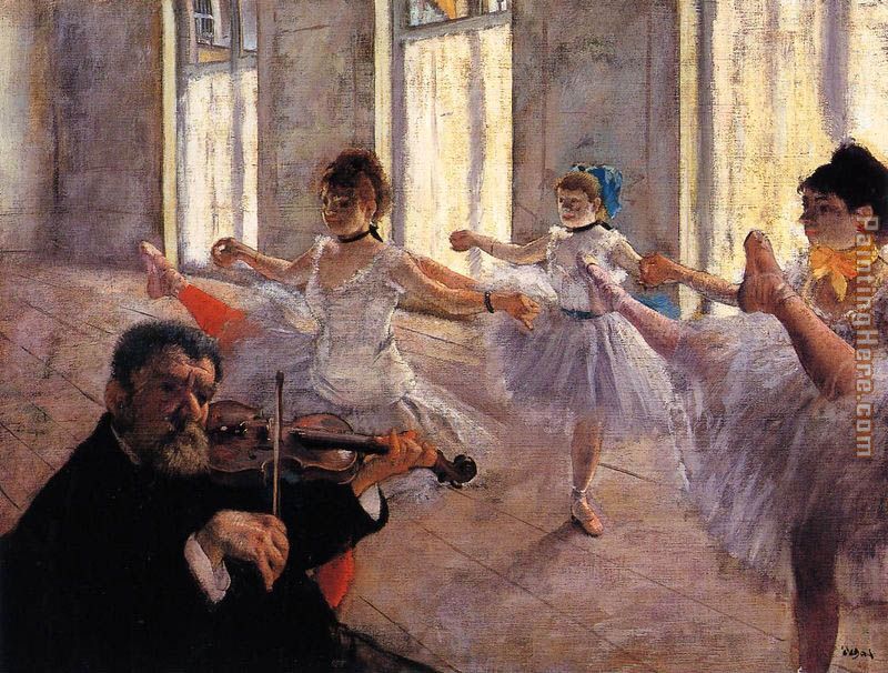 Rehearsal painting - Edgar Degas Rehearsal art painting